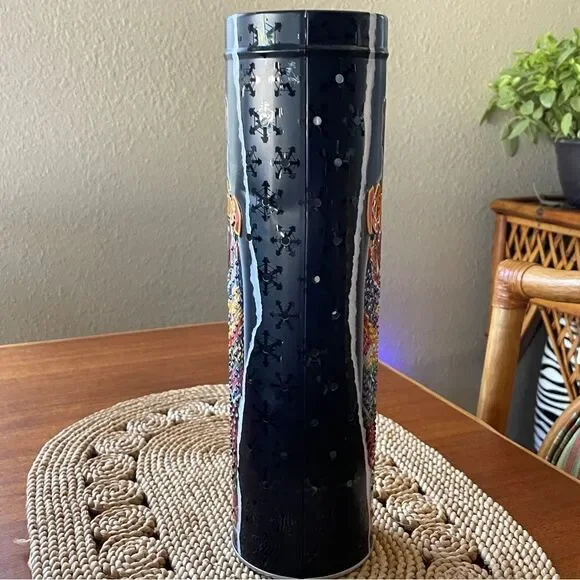 Vintage 2003 KAHLUA 12.5" X 3.5" Round Collectible Tin With Red Interior Light - Picture 2 of 13